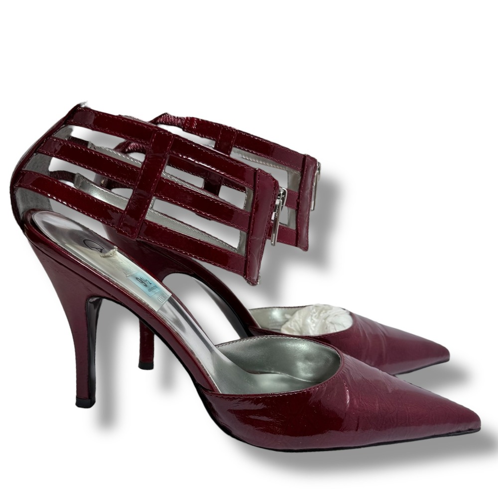 Carlos by Carlos Santana Convert Red Patent Leather Heels Ankle Strap 9.5 - Picture 12 of 16
